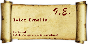 Ivicz Ernella névjegykártya